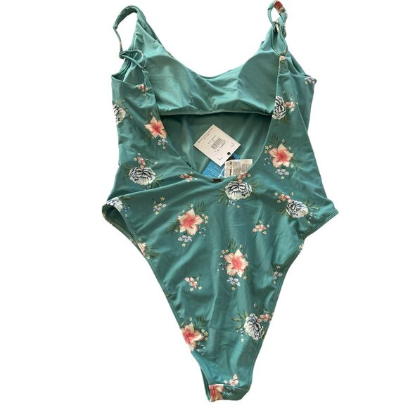 ONeill Sz XL One Piece Floral Swimsuit Green Bathing Suit NWT - Picture 5 of 6
